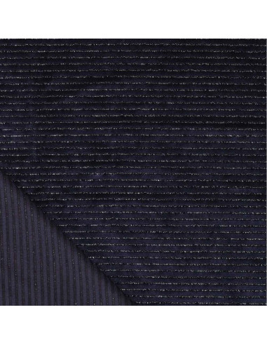 Gestreifter Lurex-Samtstoff - Marineblau