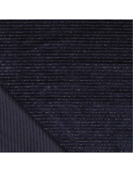 Gestreifter Lurex-Samtstoff - Marineblau