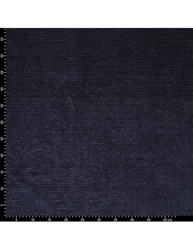 Gestreifter Lurex-Samtstoff - Marineblau