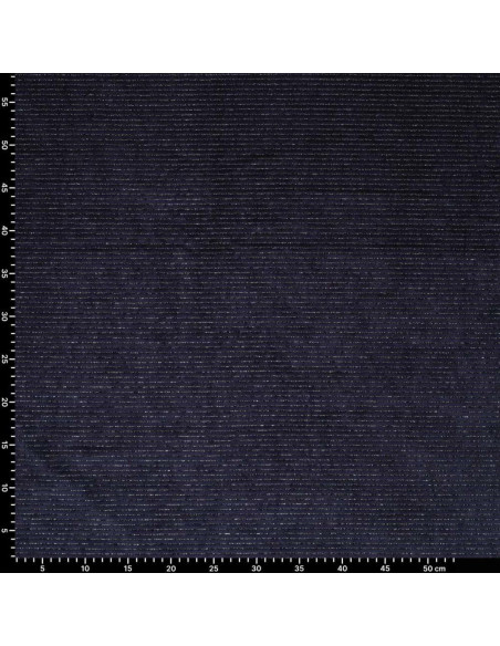 Gestreifter Lurex-Samtstoff - Marineblau
