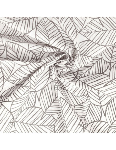 Baumwoll-Popeline-Fantasie-Stoff - Graues Blatt