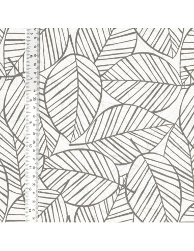 Baumwoll-Popeline-Fantasie-Stoff - Graues Blatt