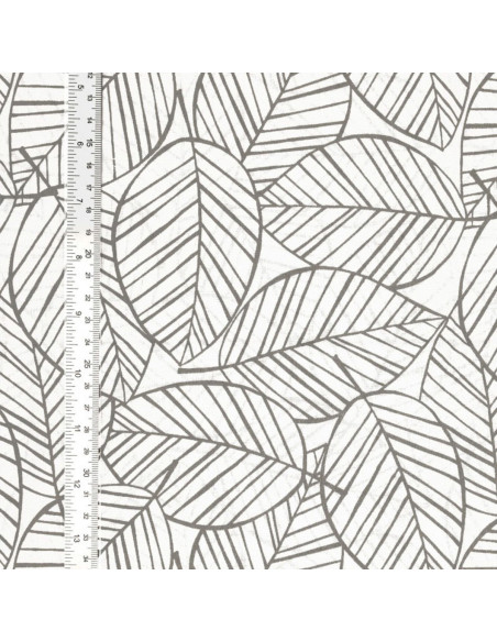 Baumwoll-Popeline-Fantasie-Stoff - Graues Blatt