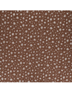 Baumwoll-Popeline-Stoff mit Fantasiemuster - Brauner Doldenblütler 2