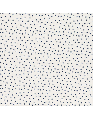 Fantasie-Baumwollpopeline-Stoff - Indigo-Stern