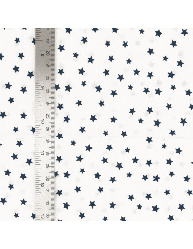 Fantasie-Baumwollpopeline-Stoff - Indigo-Stern
