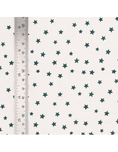 Baumwoll-Popeline-Fantasie-Stoff - Blaue Sterne