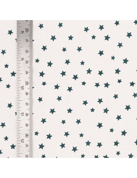 Baumwoll-Popeline-Fantasie-Stoff - Blaue Sterne