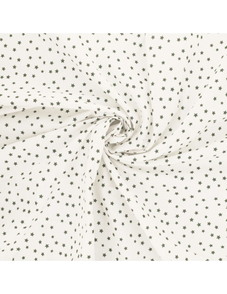 Fantasie-Baumwollpopeline-Stoff - Khaki-Stern