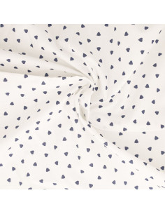 Fantasie-Baumwollpopeline-Stoff - Indigo Herz