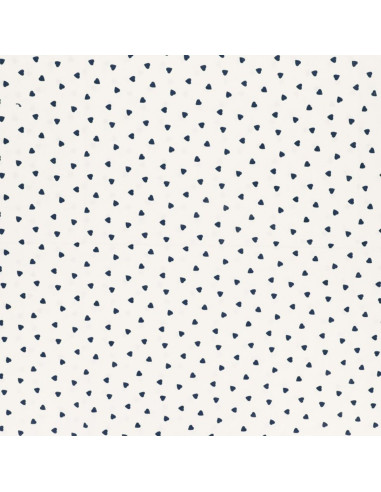 Fantasie-Baumwollpopeline-Stoff - Indigo Herz