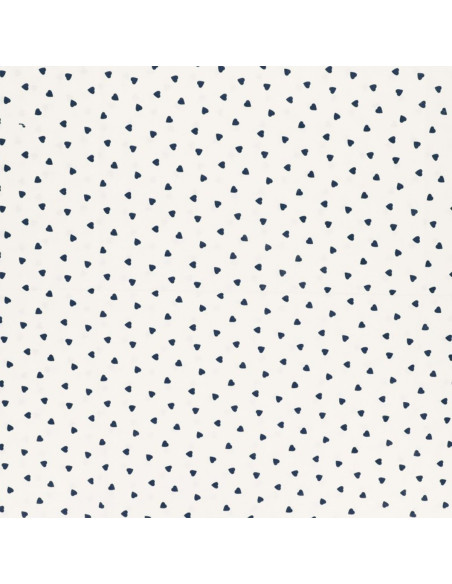 Fantasie-Baumwollpopeline-Stoff - Indigo Herz