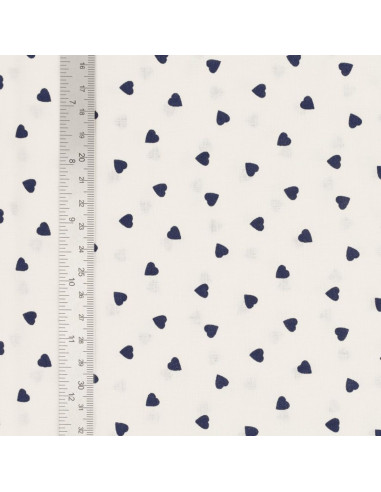 Fantasie-Baumwollpopeline-Stoff - Indigo Herz