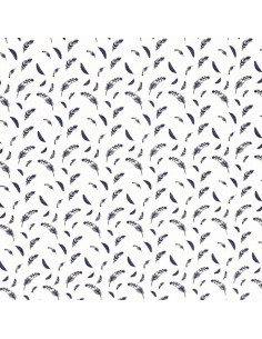 Fantasie-Baumwollpopeline-Stoff - Indigo Feder 2