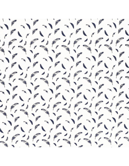 Fantasie-Baumwollpopeline-Stoff - Indigo Feder