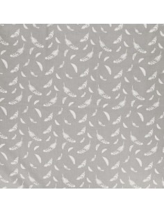 Fantasie-Baumwollpopeline-Stoff - Feder grau 2