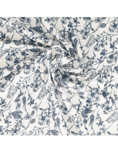 Fantasie-Baumwollpopeline-Stoff - Nadine Indigo