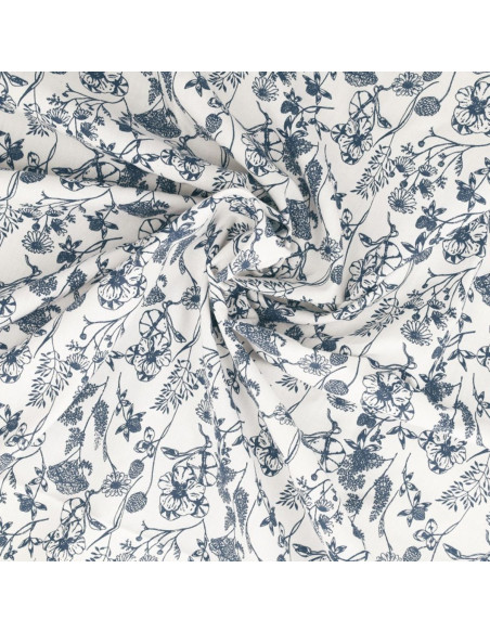 Fantasie-Baumwollpopeline-Stoff - Nadine Indigo