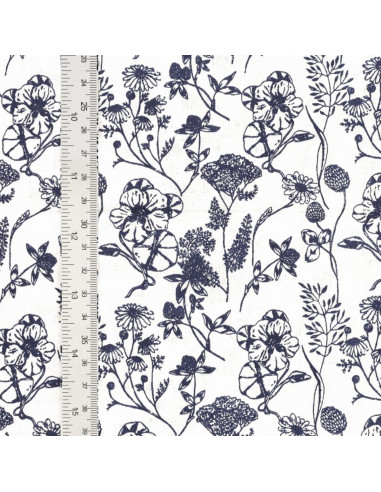 Fantasie-Baumwollpopeline-Stoff - Nadine Indigo