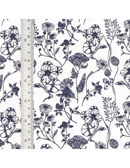 Fantasie-Baumwollpopeline-Stoff - Nadine Indigo