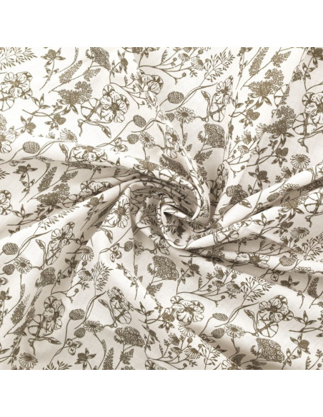 Fantasie-Baumwollpopeline-Stoff - Nadine taupe