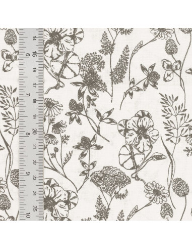 Fantasie-Baumwollpopeline-Stoff - Nadine taupe