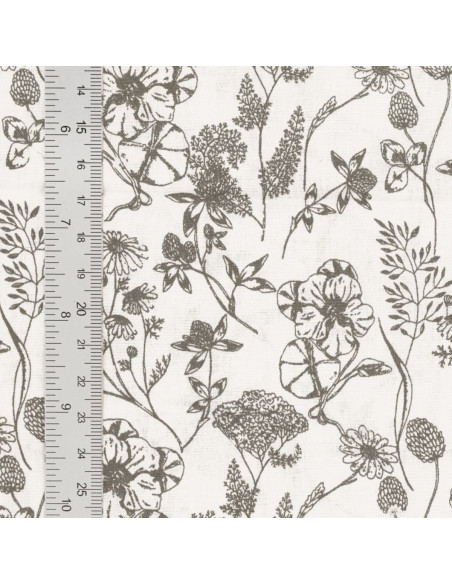 Fantasie-Baumwollpopeline-Stoff - Nadine taupe