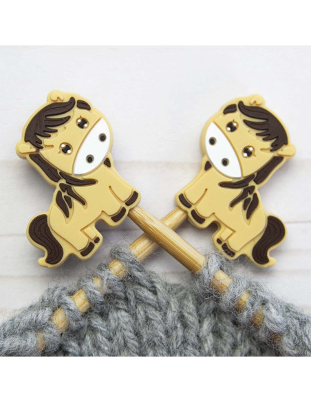 Maschenstopper für Stricknadeln - Pferd