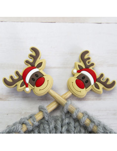 Maschenstopper für Stricknadeln - Rentier
