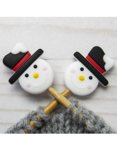 Maschenstopper für Stricknadeln - Schneemann