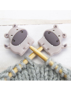 Maschenstopper für Stricknadeln - Nilpferd