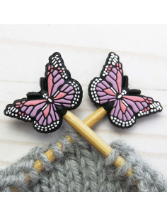 Maschenstopper für Stricknadeln - Schmetterling