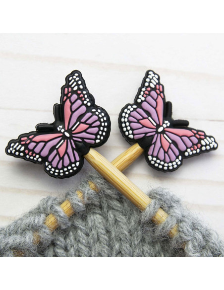 Maschenstopper für Stricknadeln - Schmetterling