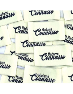 Set von 5 gewebten Aufnähern zum Aufnähen Madame Connasse - Creme