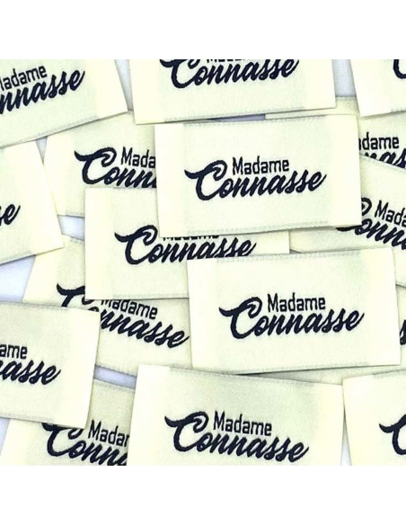 Set von 5 gewebten Aufnähern zum Aufnähen Madame Connasse - Creme