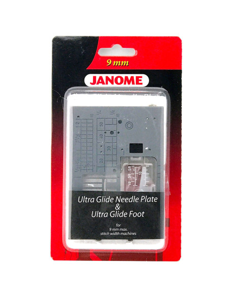Teflon-Fußset und ultra-gleitende Nadelplatte Janome