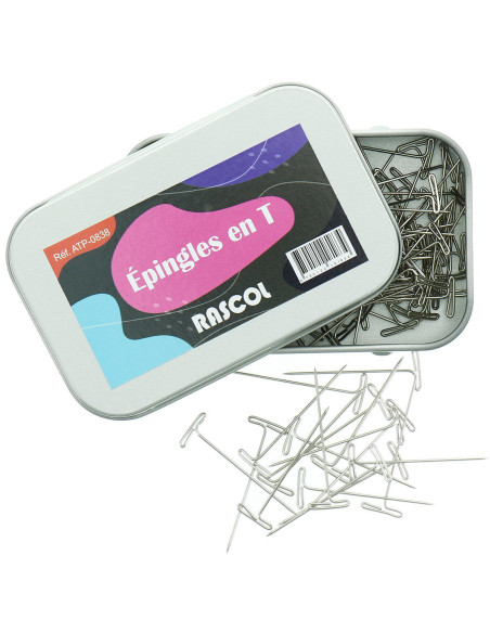 Schachtel mit 150 T-förmigen Stricknadeln von Rascol