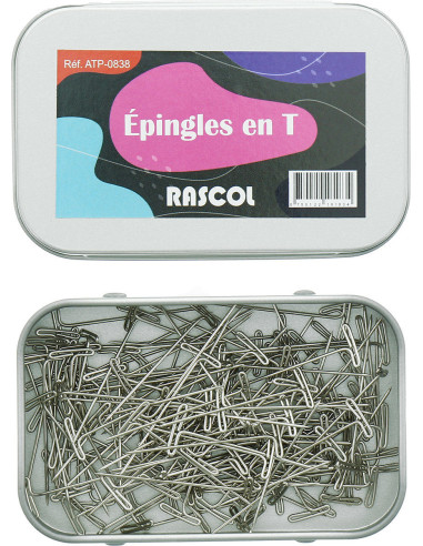 Schachtel mit 150 T-förmigen Stricknadeln von Rascol
