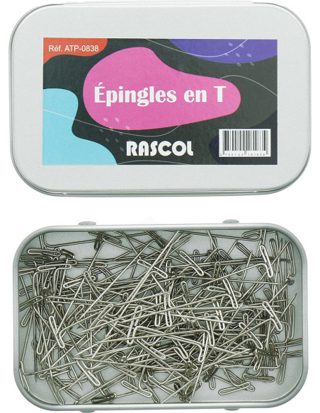 Schachtel mit 150 T-förmigen Stricknadeln von Rascol