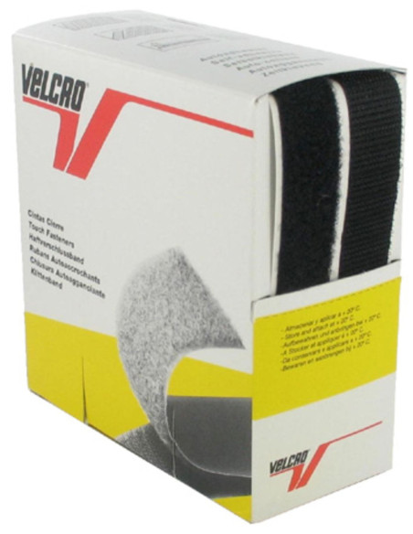 VELCRO® Marken-Klettverschluss schwarz 20 mm breit, 5 Meter Box