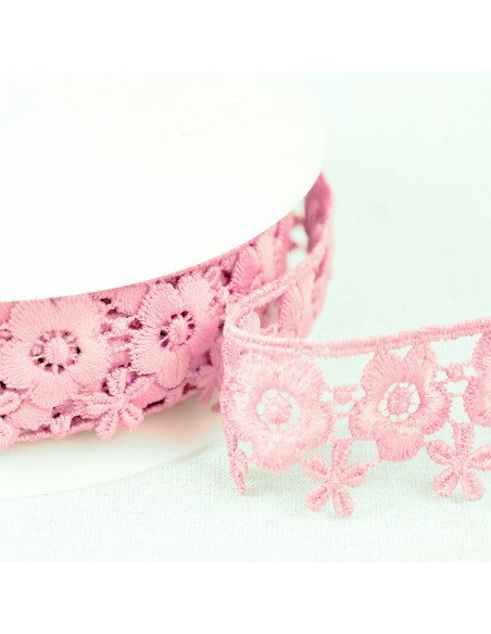 Blumige Guipure - Rosa