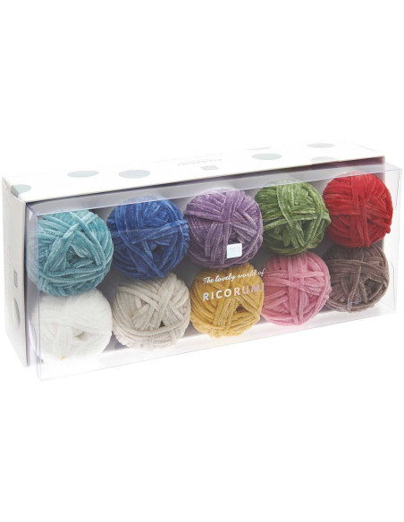 Set mit 10 Knäuel Ricorumi Nilli Nilli Rainbow Garn