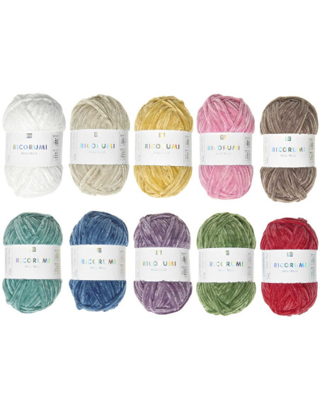 Set mit 10 Knäuel Ricorumi Nilli Nilli Rainbow Garn