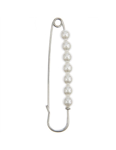 Kiltnadel 76 mm - Silber mit Perlen