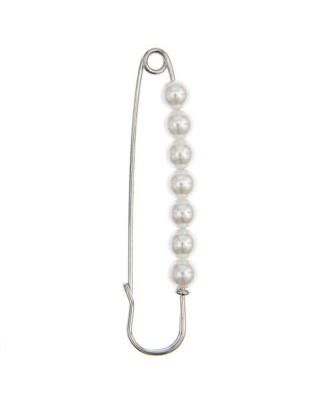 Kiltnadel 76 mm - Silber mit Perlen