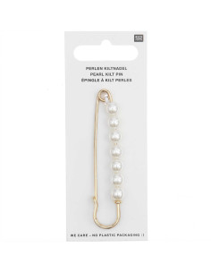 Kiltnadel 76 mm - Gold mit Perlen
