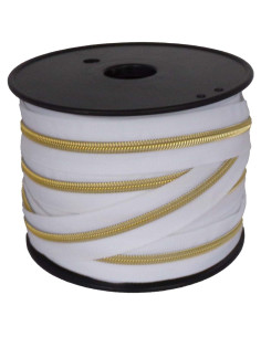 Nylon-Reißverschluss 5 mm Lurex - Weiß und Gold