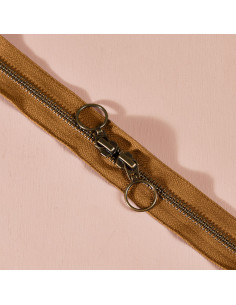 Doppelreißverschluss Messing Ocker 60 cm - Atelier Brunette
