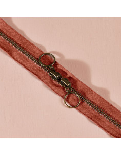 Doppelreißverschluss Messing Chestnut 60 cm - Atelier Brunette