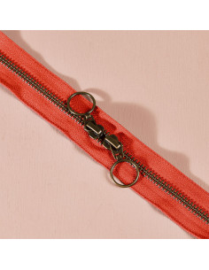 Doppelreißverschluss Messing Tangerine 60 cm - Atelier Brunette